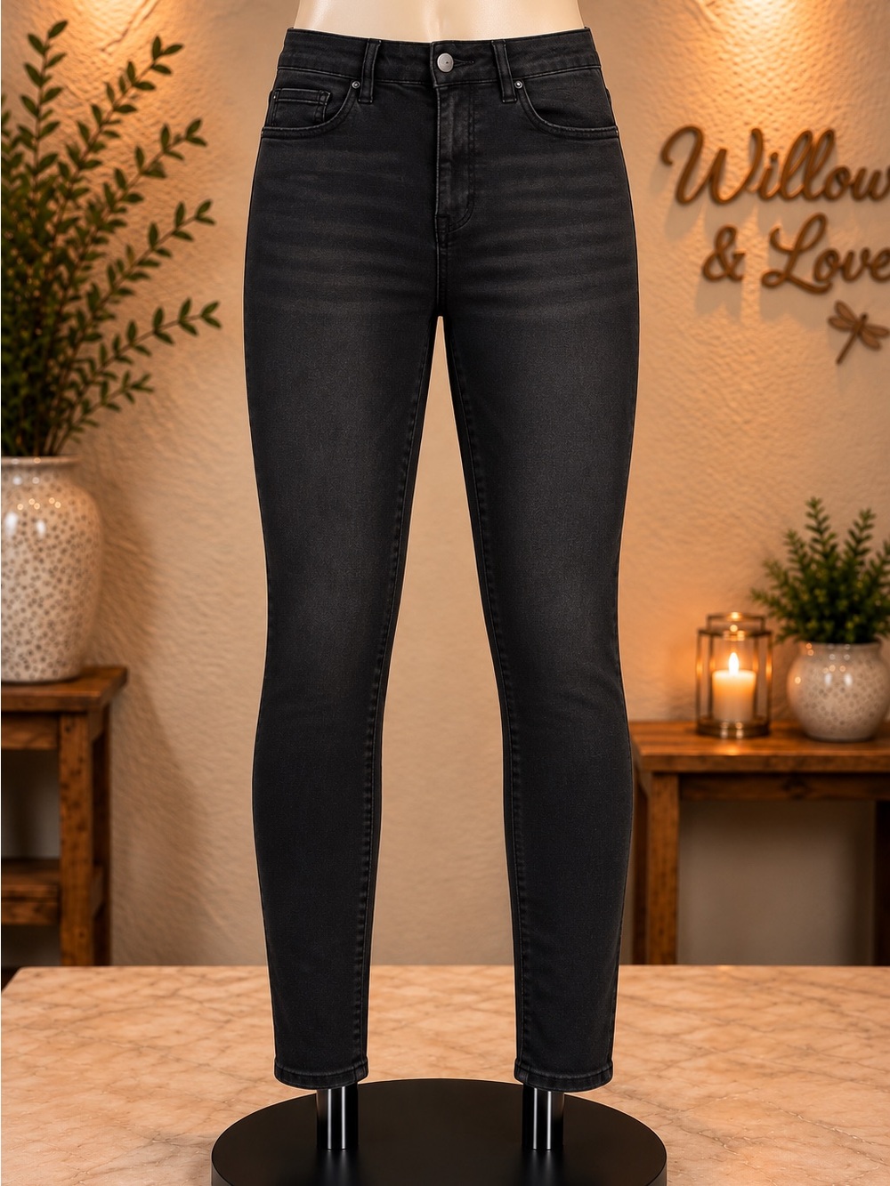 Mica Black Wash High Rise Skinny Jeans Stretch Denim NWOT